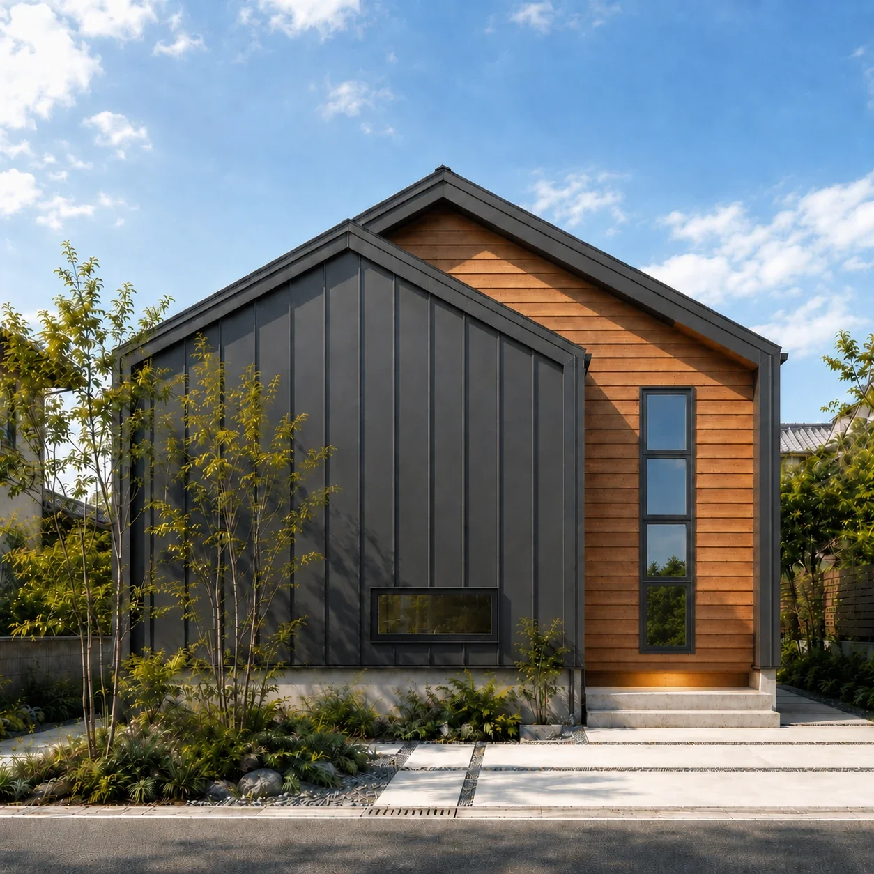 GABLE ── 二つの切妻が重なる平屋の外観｜秀光ビルド徳島店