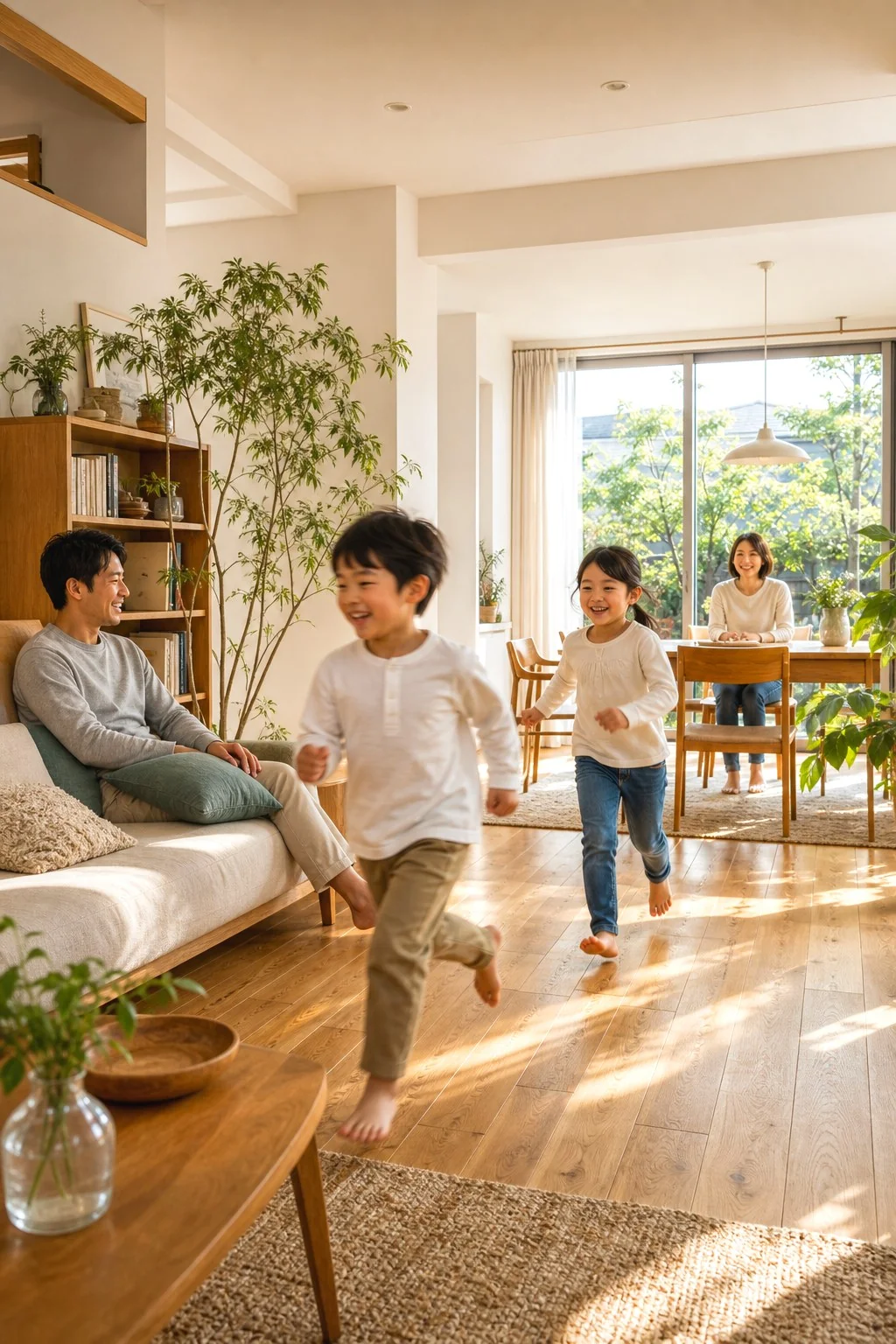 VEIL LDK ── 塀の内側に光を取り込んだ開放的なLDK｜秀光ビルド徳島店